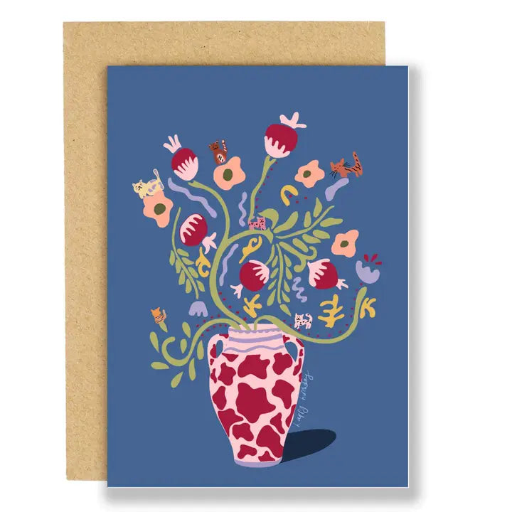 Cat Bouquet Birthday Card