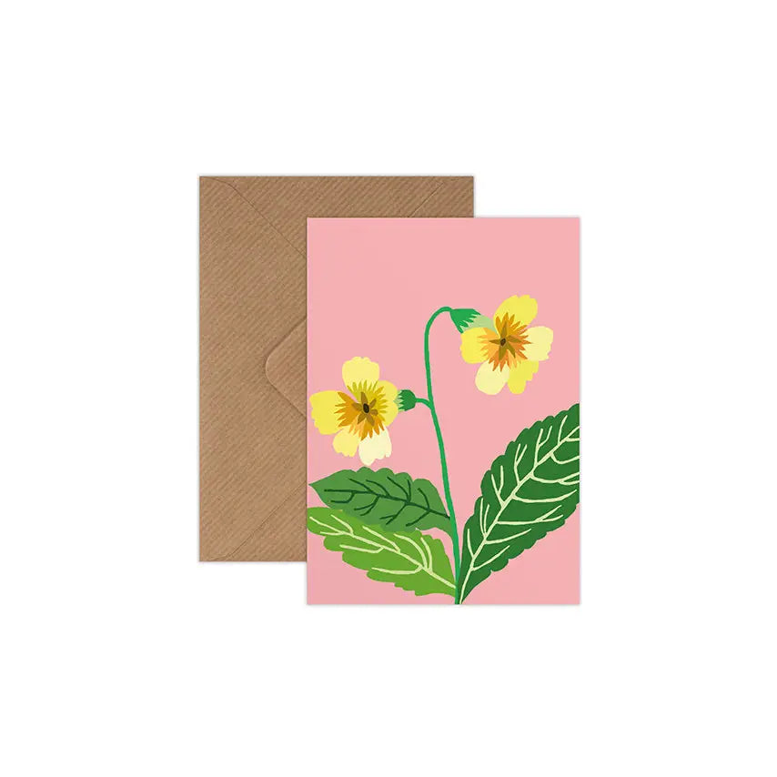 Primrose Mini Greetings Card by Brie Harrison