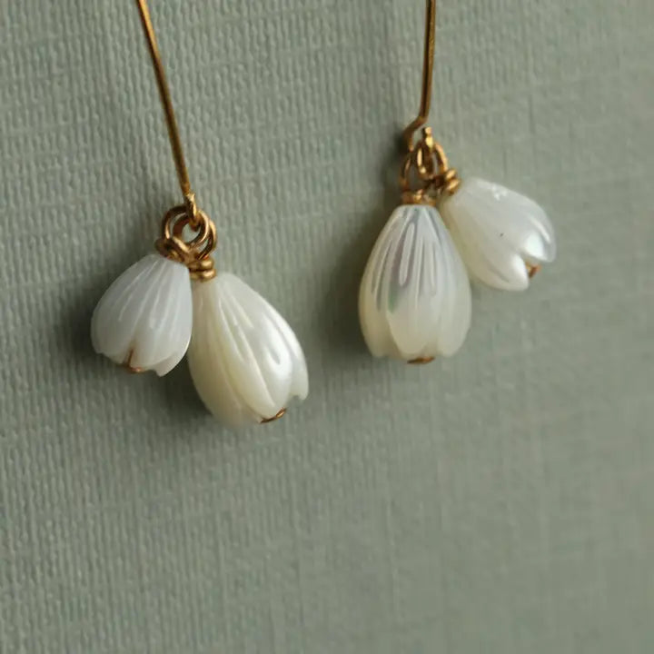 Pearl Snowdrop Earrings - Gold