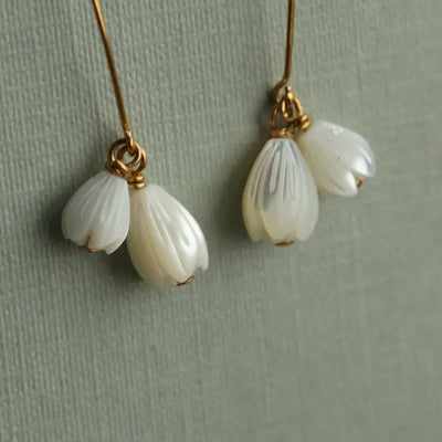 Pearl Snowdrop Earrings - Gold