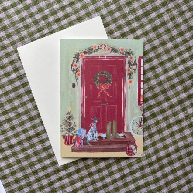 Festive Front Door Christmas Card