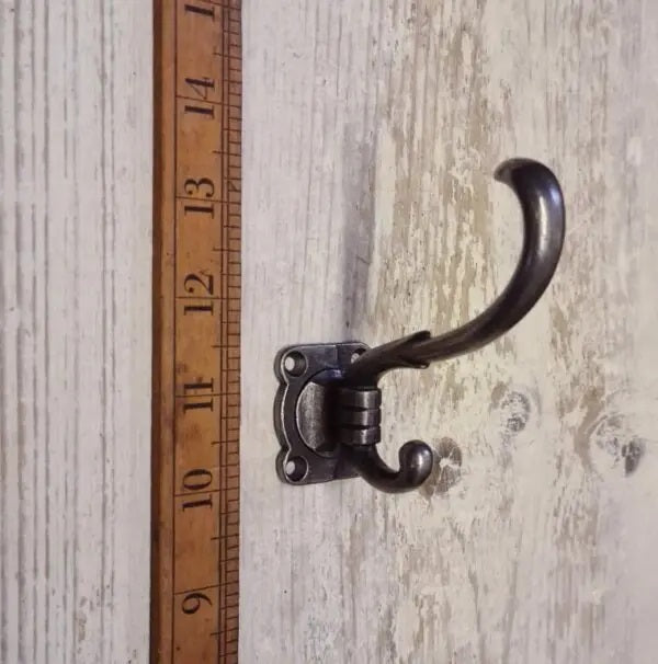 Double Cast Iron Curly Coat Hook