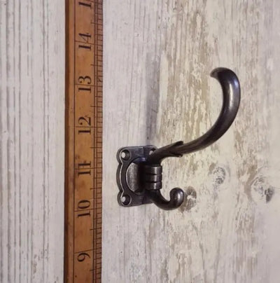 Double Cast Iron Curly Coat Hook