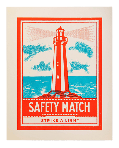 Lighthouse Safety Match Print 40 X 50 cm