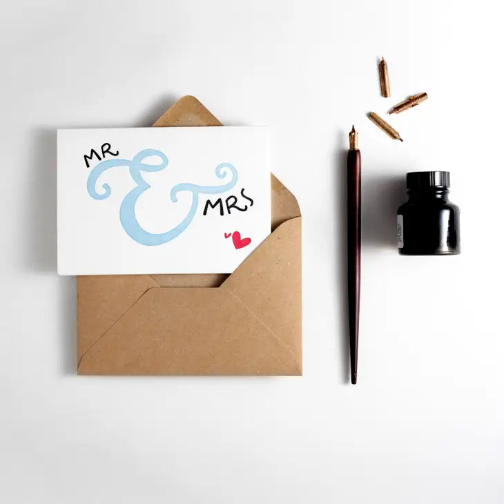 Mr & Mrs Ampersand Letterpress Card