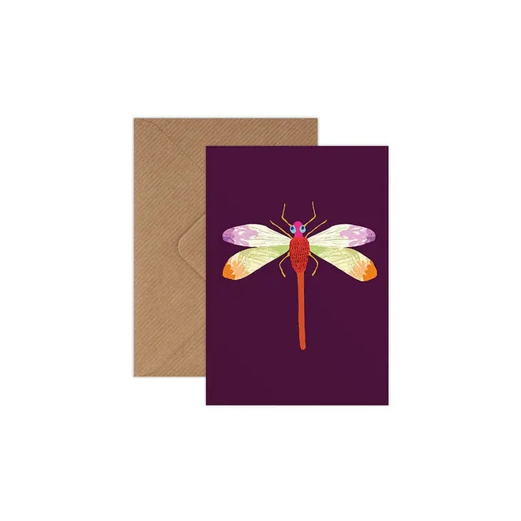 Dragonfly Mini Greetings Card by Brie Harrison