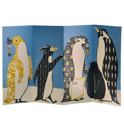 Penguins In Kimonos Concertina Card