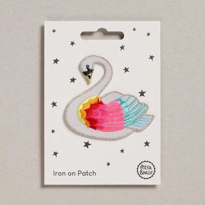 Rainbow Swan Iron-On Patch