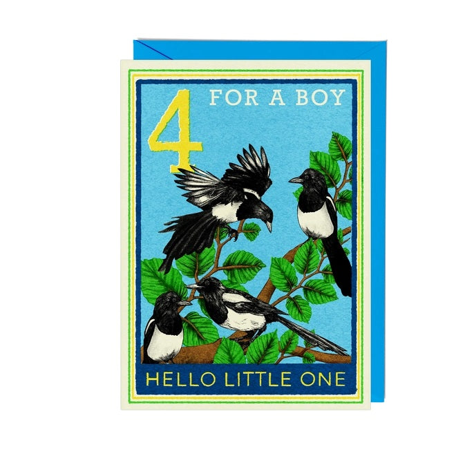 Magpie New Baby Boy Card