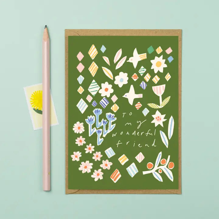 Wonderful Friend Folk Card