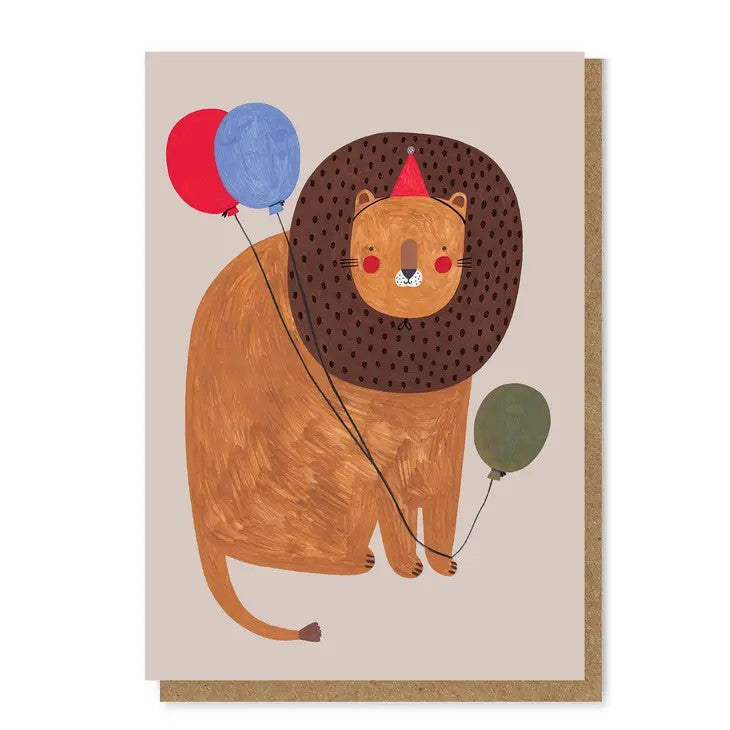 Party Lion Birthday Card