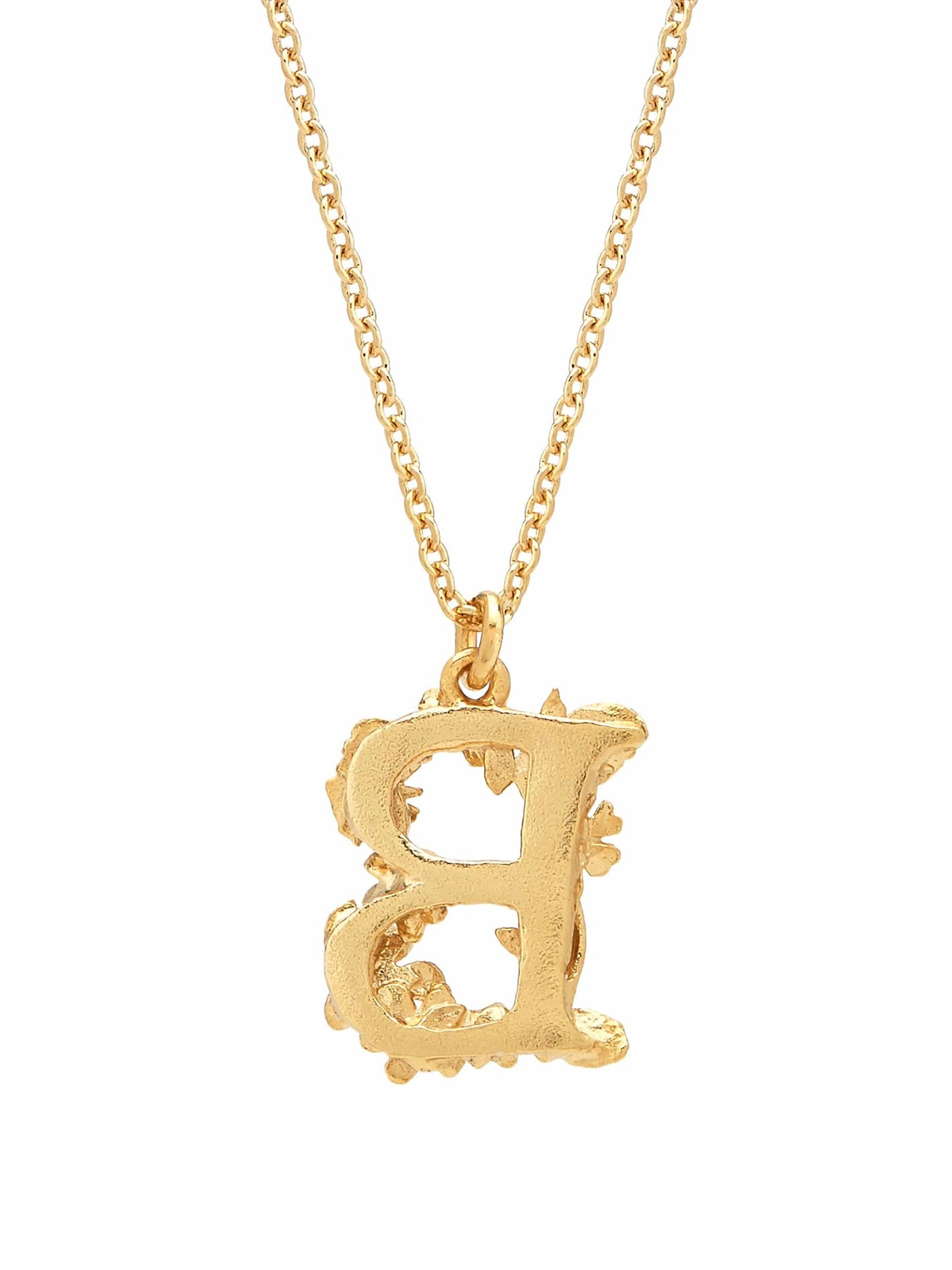 Floral Initial Letter Necklace - Gold Plate PREORDER