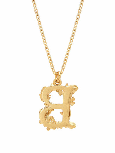 Floral Initial Letter Necklace - Gold Plate PREORDER