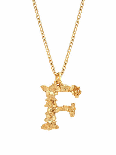 Floral Initial Letter Necklace - Gold Plate PREORDER