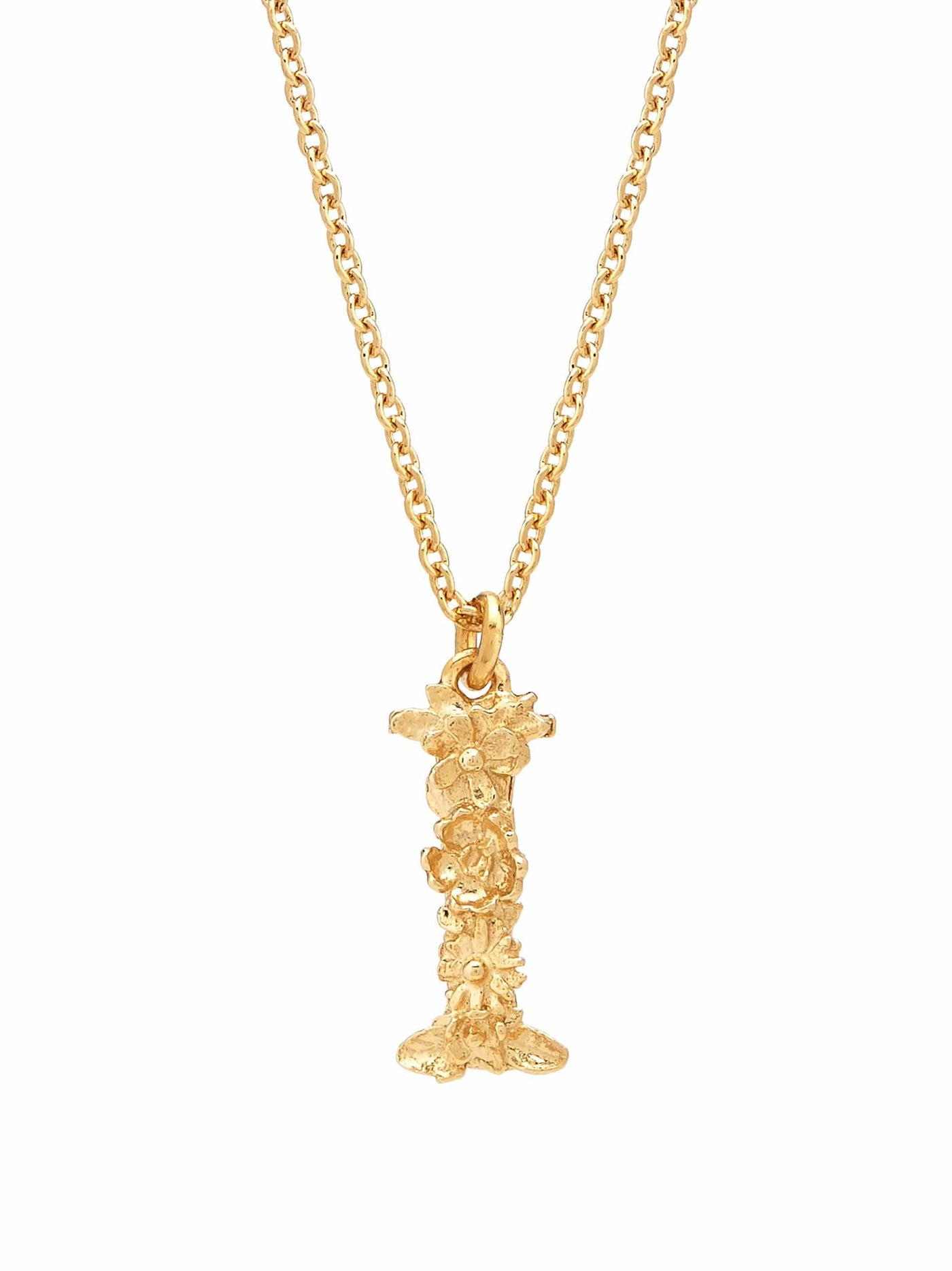 Floral Initial Letter Necklace - Gold Plate PREORDER