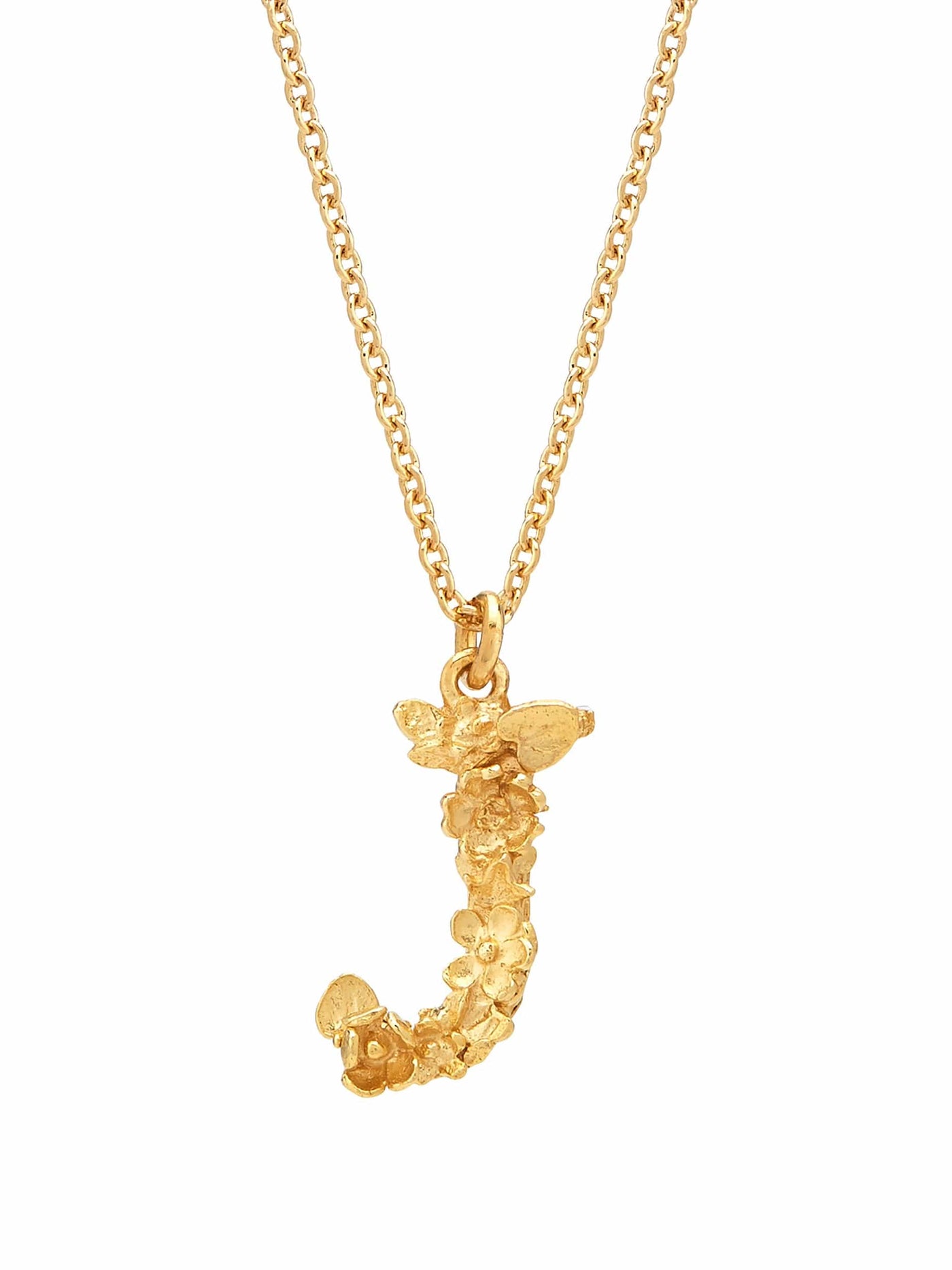 Floral Initial Letter Necklace - Gold Plate PREORDER