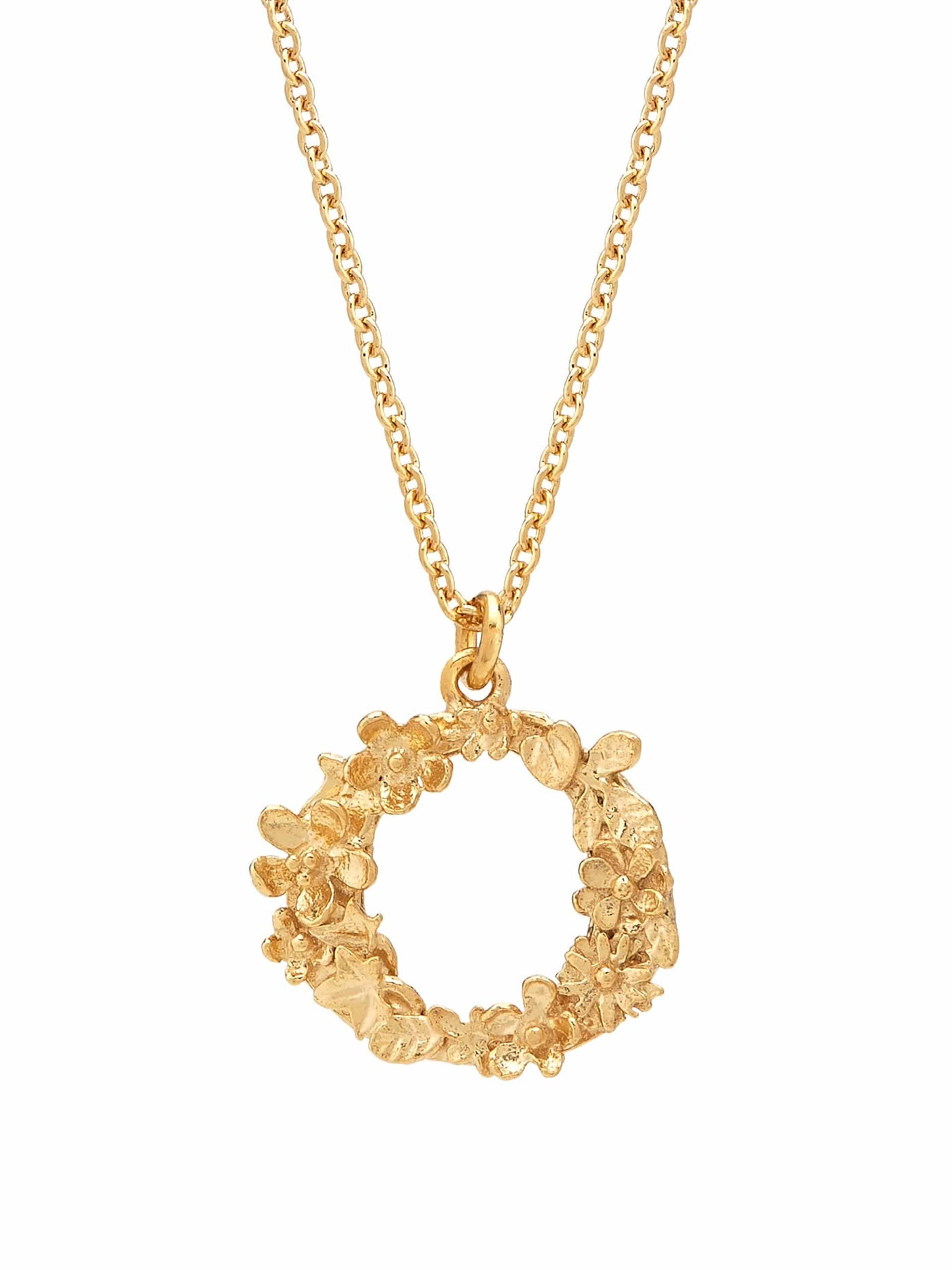 Floral Initial Letter Necklace - Gold Plate PREORDER