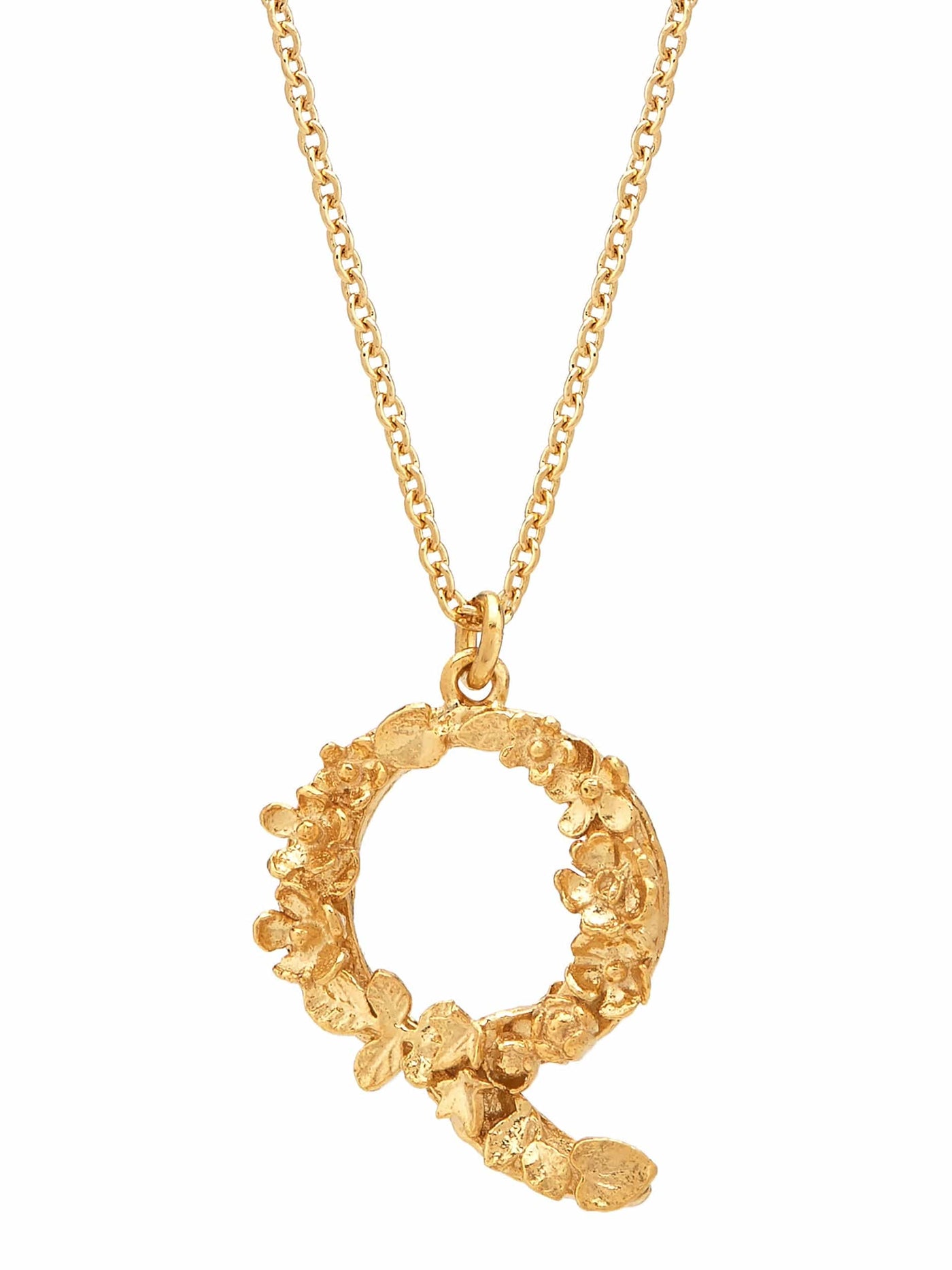 Floral Initial Letter Necklace - Gold Plate PREORDER