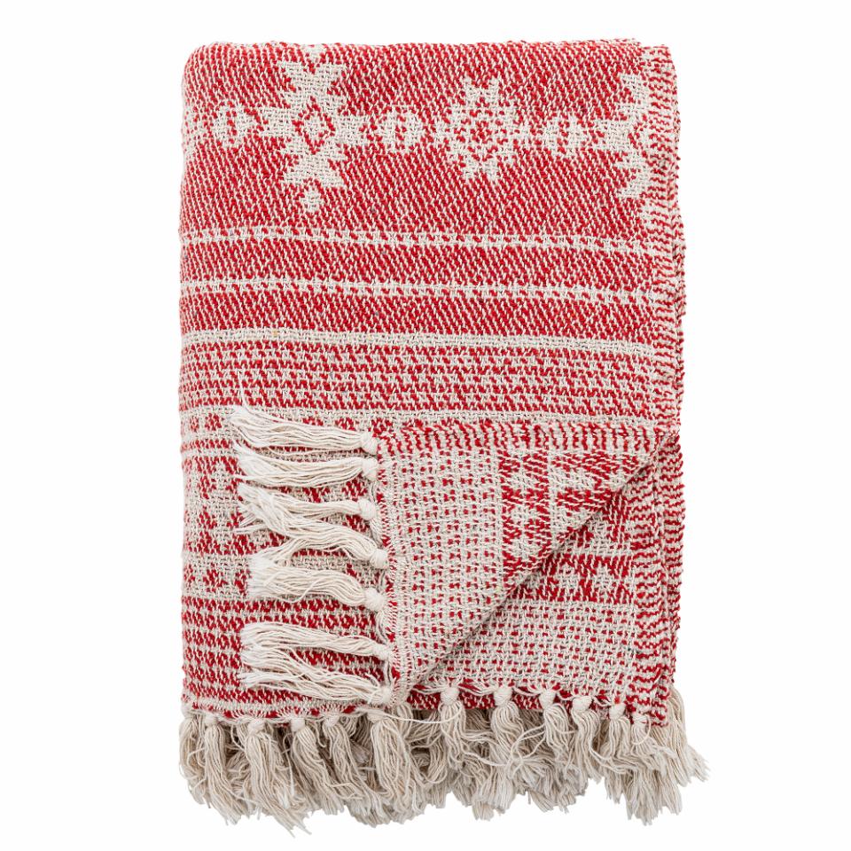 Oia Recycled Cotton Throw - Red
