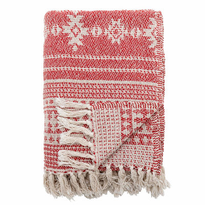 Oia Recycled Cotton Throw - Red