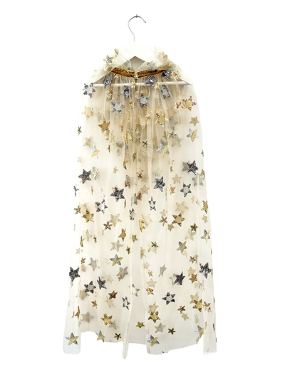 Hooded Fairy Dress Up Cloak - Gold & Silver Sequin