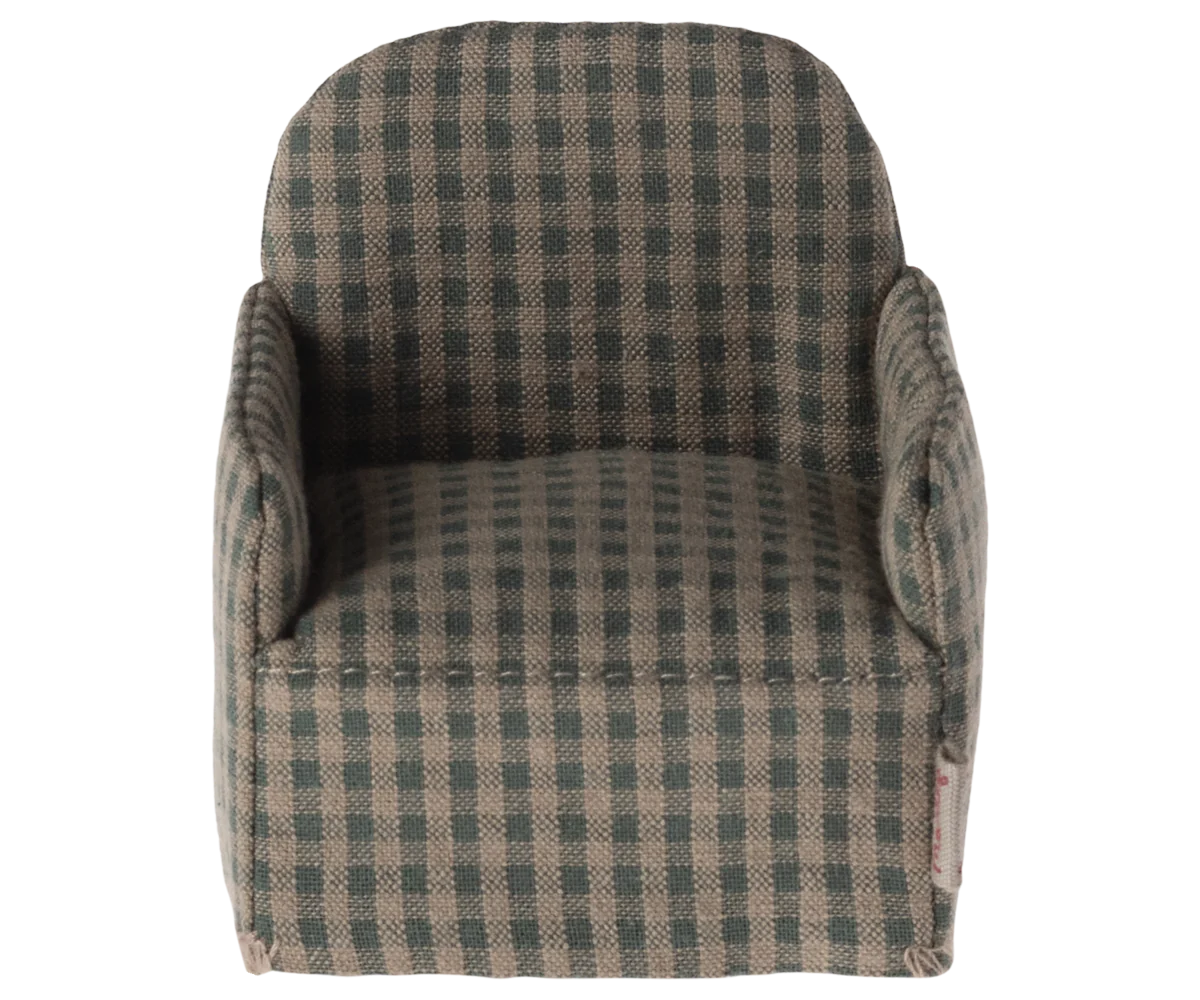 Maileg Chair for Mouse - Green Gingham