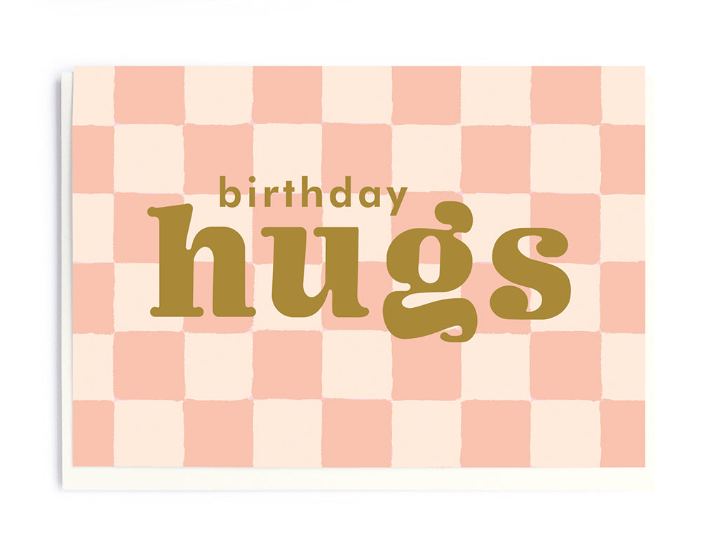 Birthday Hugs Checkerboard Card