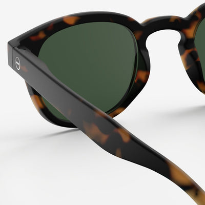 Sunglasses - Design 'C' in Tortoise by Izipizi (Green Lenses)