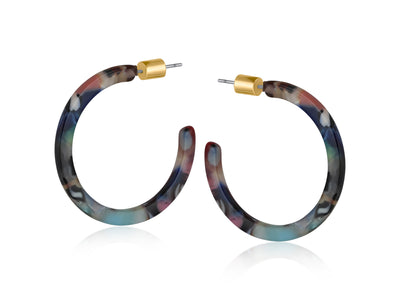 Camille Medium Sized Resin Hoop Earrings