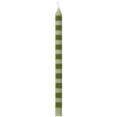 Tall Taper Candle - Green Stripe