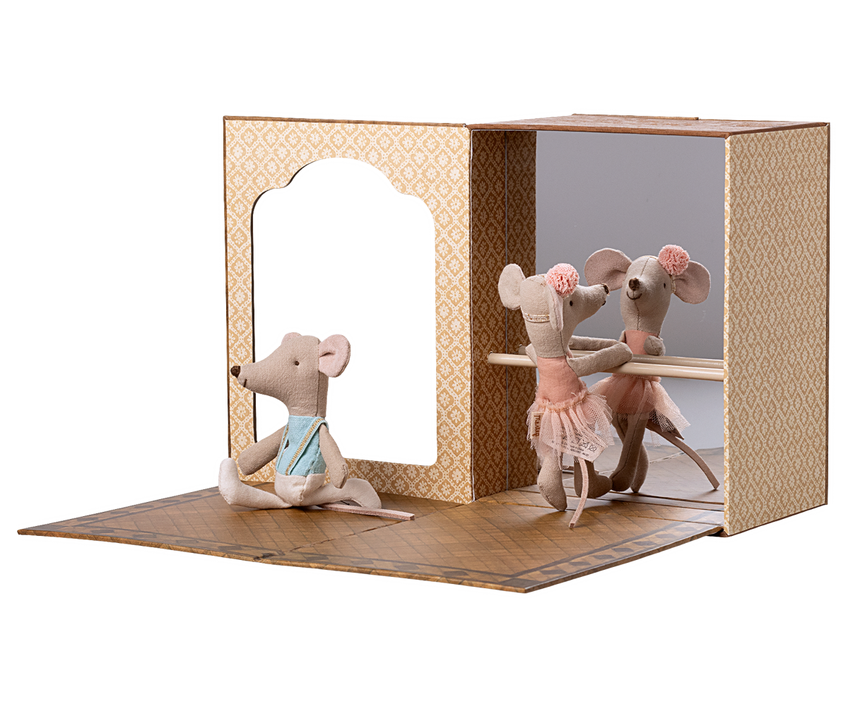 Maileg Ballet Mice in Dance Studio - Little Sister & Brother