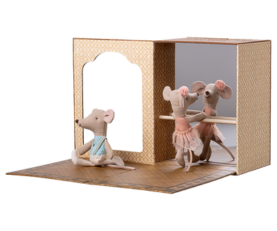 Maileg Ballet Mice in Dance Studio - Little Sister & Brother