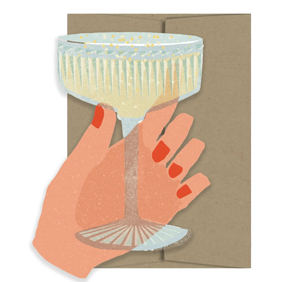 Champagne Coupe Die Cut Card