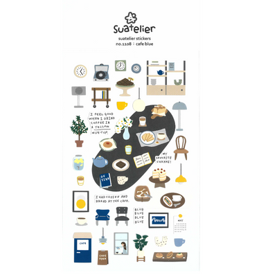 Cafe Blue Stickers - 1108 By Suatelier