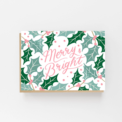 Merry & Bright Holly Card