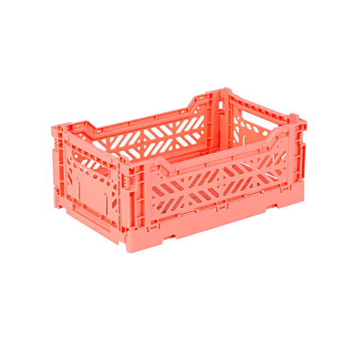 Mini Folding Storage Crate - Salmon Pink