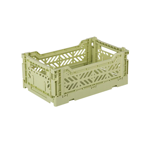 Mini Folding Storage Crate - Lime Cream