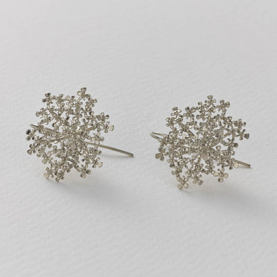 Cow Parsley Hook Earrings - Silver