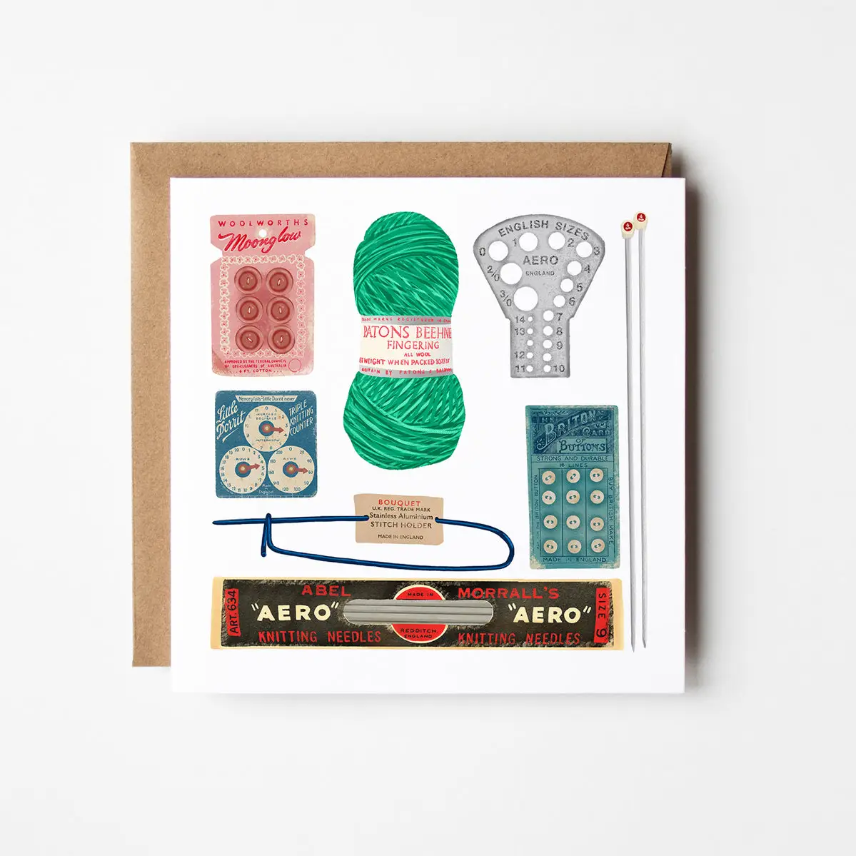 Knitting Collection Greetings Card