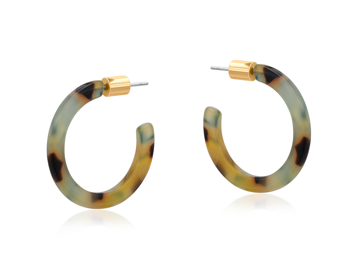 Octavia Skinny Resin Hoop Earrings