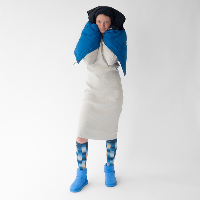 Bonne Maison Long Socks - Navy Abstract