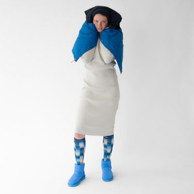 Bonne Maison Long Socks - Navy Abstract
