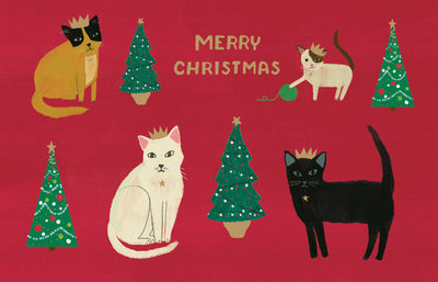 Merry Cats with Hats - Pack of 8 Christmas Cards