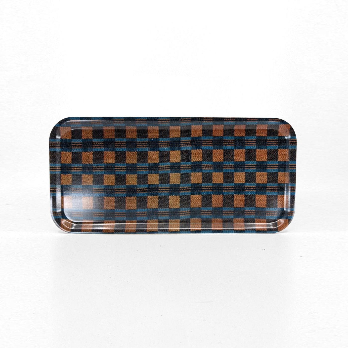 'Native Check' - Narrow Birch Wood Tray