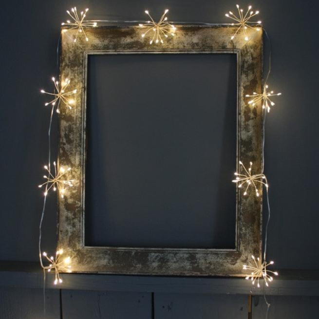 Wire Starburst Lights in Silver - 240 lights 3m, Mains Powered