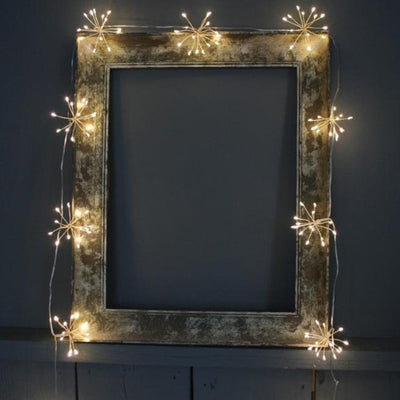 Wire Starburst Lights in Silver - 240 lights 3m, Mains Powered