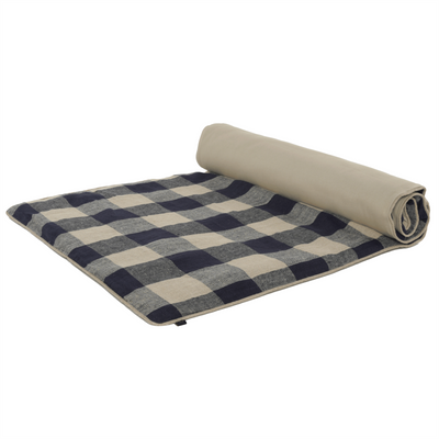 Linen 'Bedroll' or Mattress 85 x 200cm - Bold Navy Check