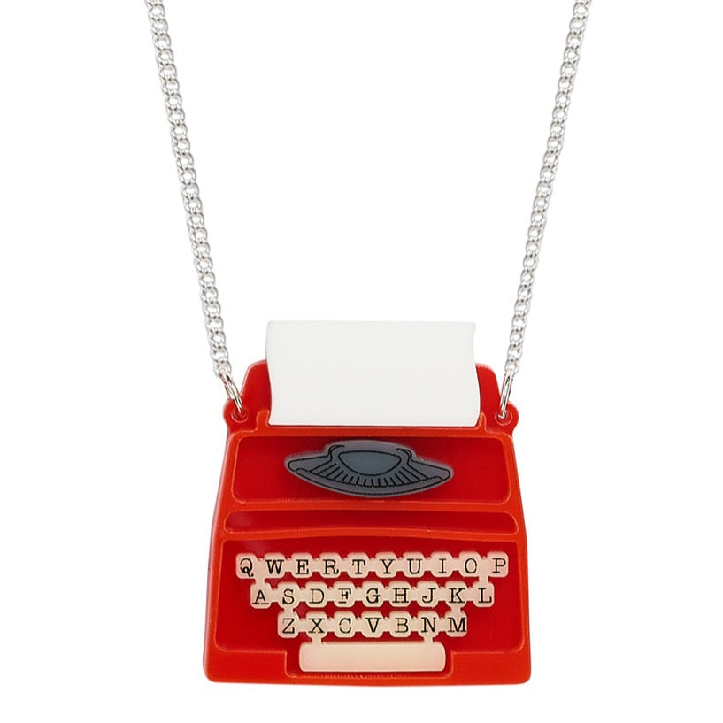 Typewriter Necklace - Recycled Red