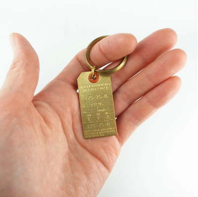 Brass Luggage Tag Key Holder