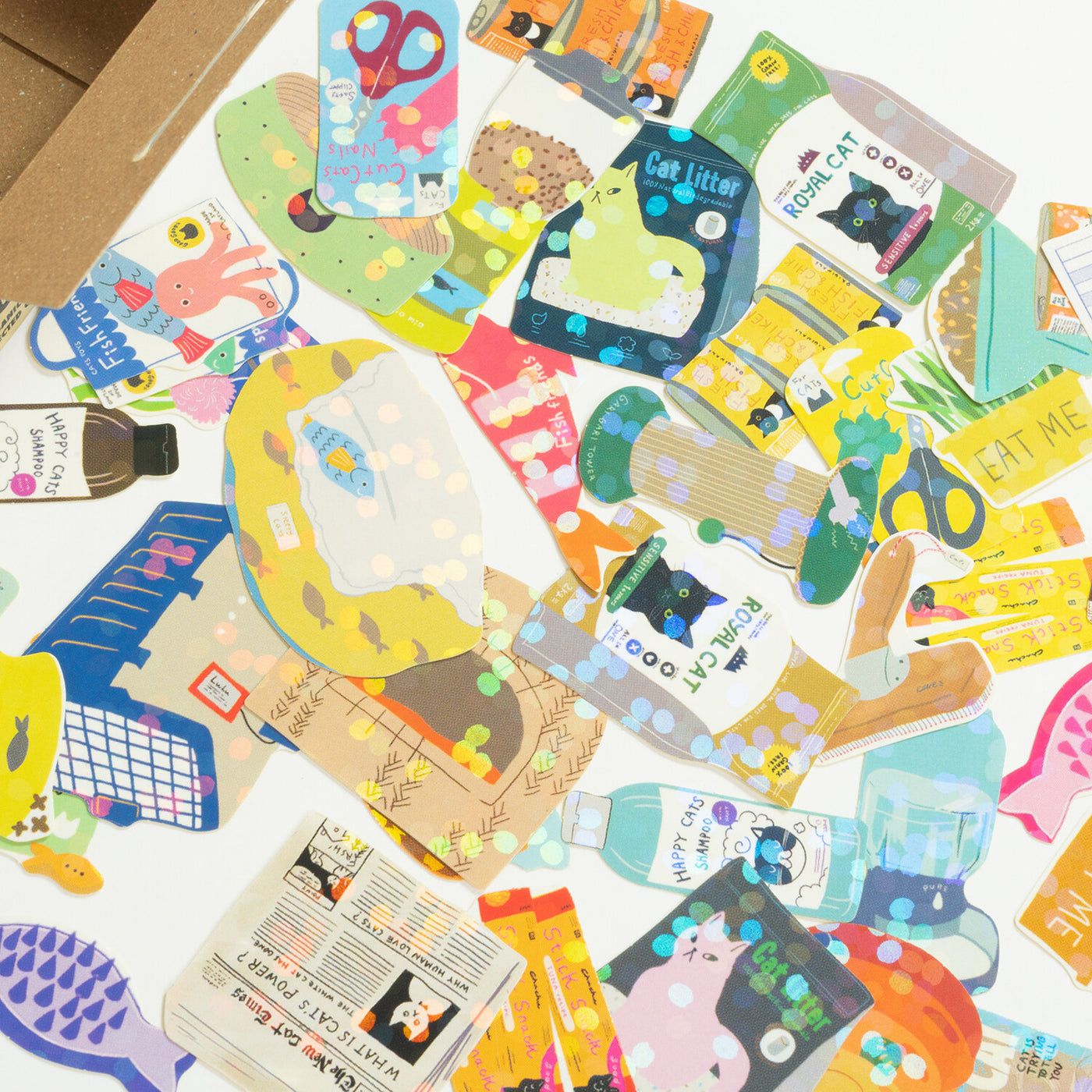 Cat Supplies - Box of Haco Flake Stickers